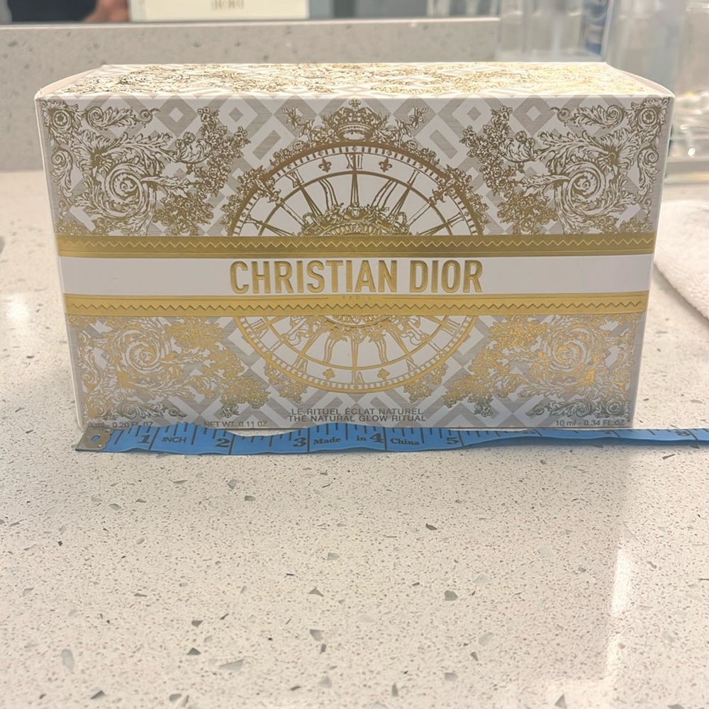Empty Dior box with Dior confetti string inside